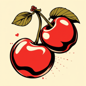 Pop Art Cherry Tattoo