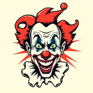 Pop Art Clown Tattoo
