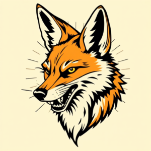 Pop Art Coyote Tattoo