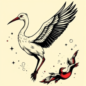 Pop Art Crane Tattoo