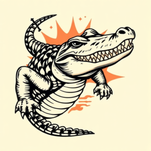 Pop Art Crocodile Tattoo