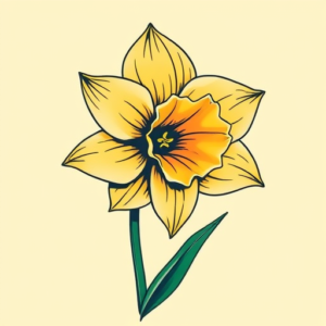 Pop Art Daffodil Tattoo