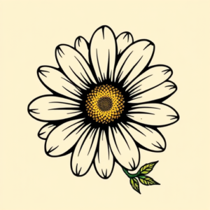 Pop Art Daisy Tattoo