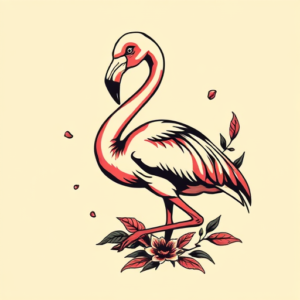 Pop Art Flamingo Tattoo