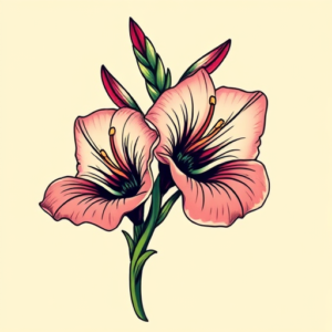 Pop Art Gladiolus Tattoo