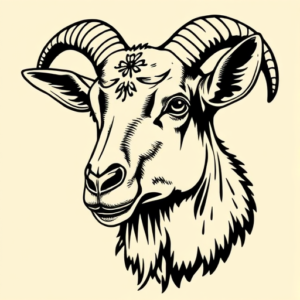 Pop Art Goat Tattoo