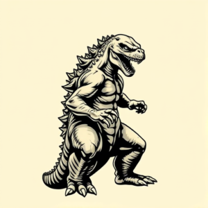 Pop Art Godzilla Tattoo