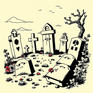 Pop Art Graveyard Tattoo