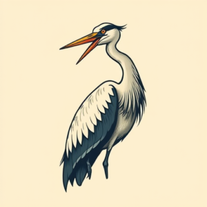 Pop Art Heron Tattoo