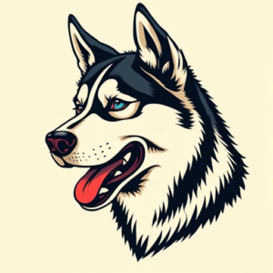 Pop Art Husky Tattoo
