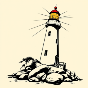 Pop Art Lighthouse Tattoo