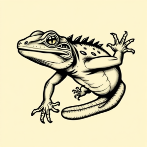 Pop Art Lizard Tattoo