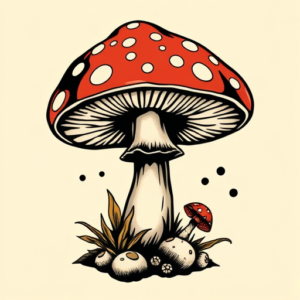 Pop Art Mushroom Tattoo