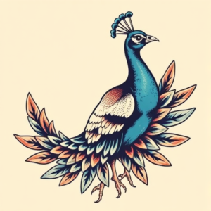Pop Art Peacock Tattoo
