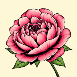 Pop Art Peony Tattoo