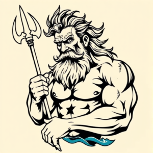 Pop Art Poseidon Tattoo