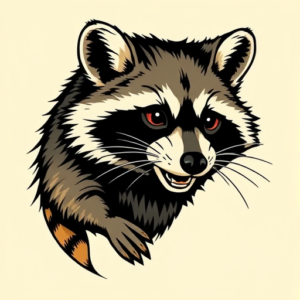 Pop Art Raccoon Tattoo
