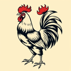 Pop Art Rooster Tattoo