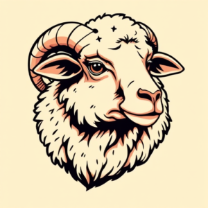 Pop Art Sheep Tattoo