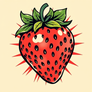 Pop Art Strawberry Tattoo