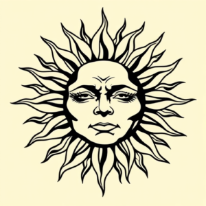 Pop Art Sun Tattoo