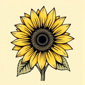 Pop Art Sunflower Tattoo