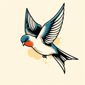 Pop Art Swallow Tattoo