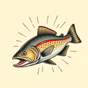 Pop Art Trout Tattoo