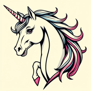 Pop Art Unicorn Tattoo