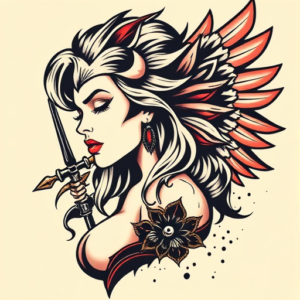 Pop Art Valkyrie Tattoo