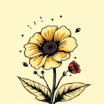 Pop Art Wildflower Tattoo