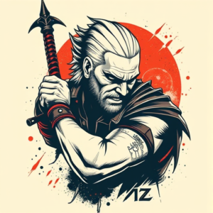 Pop Art Witcher Tattoo