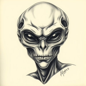 Portrait Alien Tattoo
