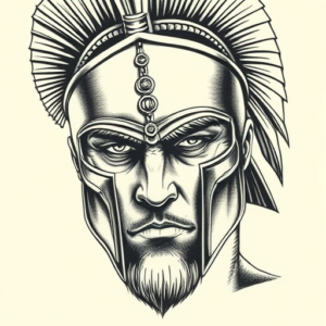 Portrait Spartan Tattoo