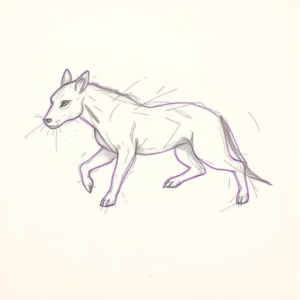 Purple Outline Animal Tattoo