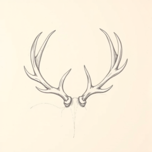 Purple Outline Antler Tattoo