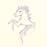 Purple Outline Aquarius Tattoo