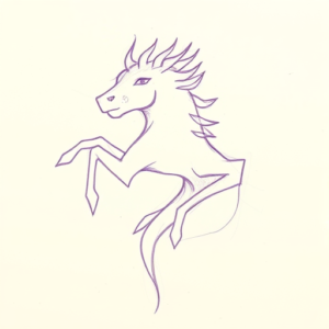 Purple Outline Aquarius Tattoo