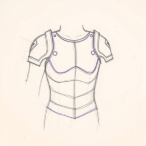 Purple Outline Armor Tattoo