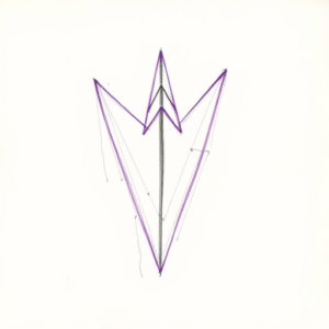 Purple Outline Arrowhead Tattoo