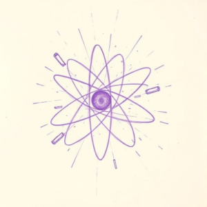 Purple Outline Atomic Tattoo