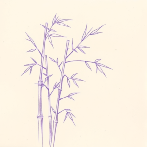 Purple Outline Bamboo Tattoo