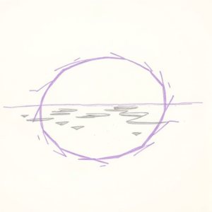 Purple Outline Beach Tattoo