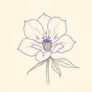 Purple Outline Bluebonnet Tattoo