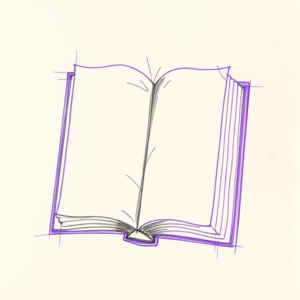 Purple Outline Book Tattoo