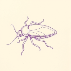 Purple Outline Bug Tattoo