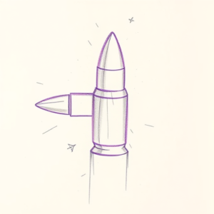 Purple Outline Bullet Tattoo