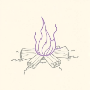 Purple Outline Campfire Tattoo