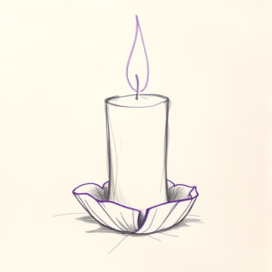 Purple Outline Candle Tattoo