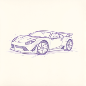 Purple Outline Car Tattoo